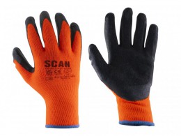 Scan Thermal Latex Coated Gloves - L (Size 9) (Pack 5) £15.99